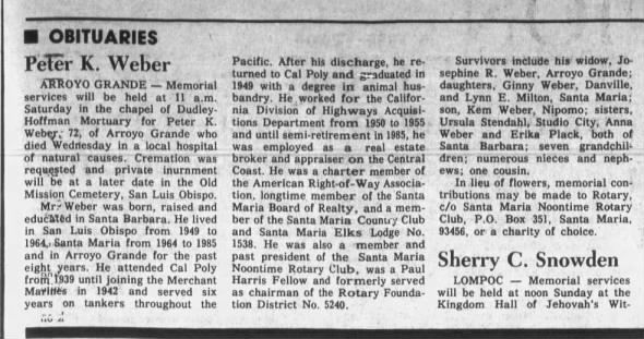 Clipping from Santa Maria Times